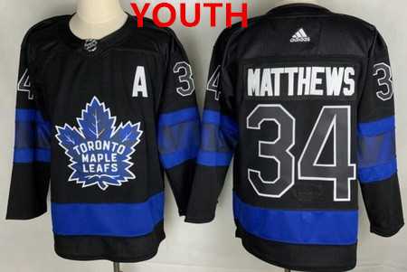 Youth Toronto Maple Leafs #34 Auston Matthews Black X Drew House Inside Out Adidas Stitched Jersey->nhl youth jerseys->NHL Jersey